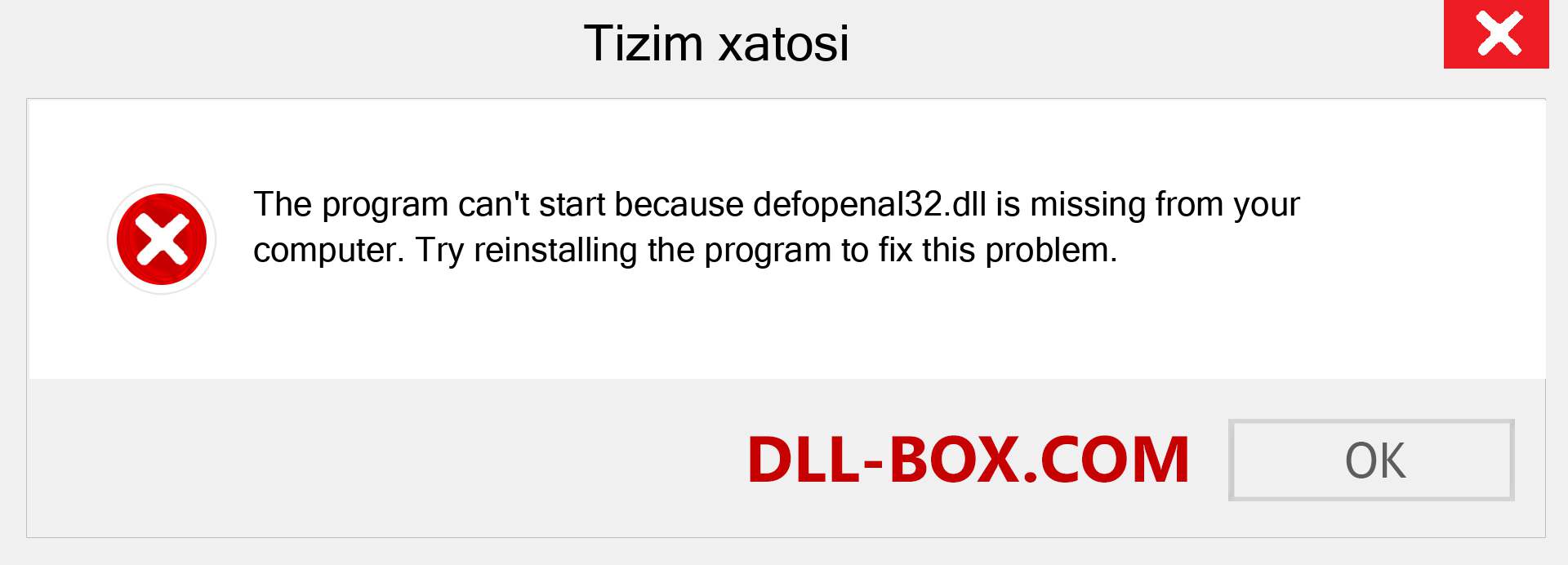 defopenal32.dll fayli yo'qolganmi?. Windows 7, 8, 10 uchun yuklab olish - Windowsda defopenal32 dll etishmayotgan xatoni tuzating, rasmlar, rasmlar